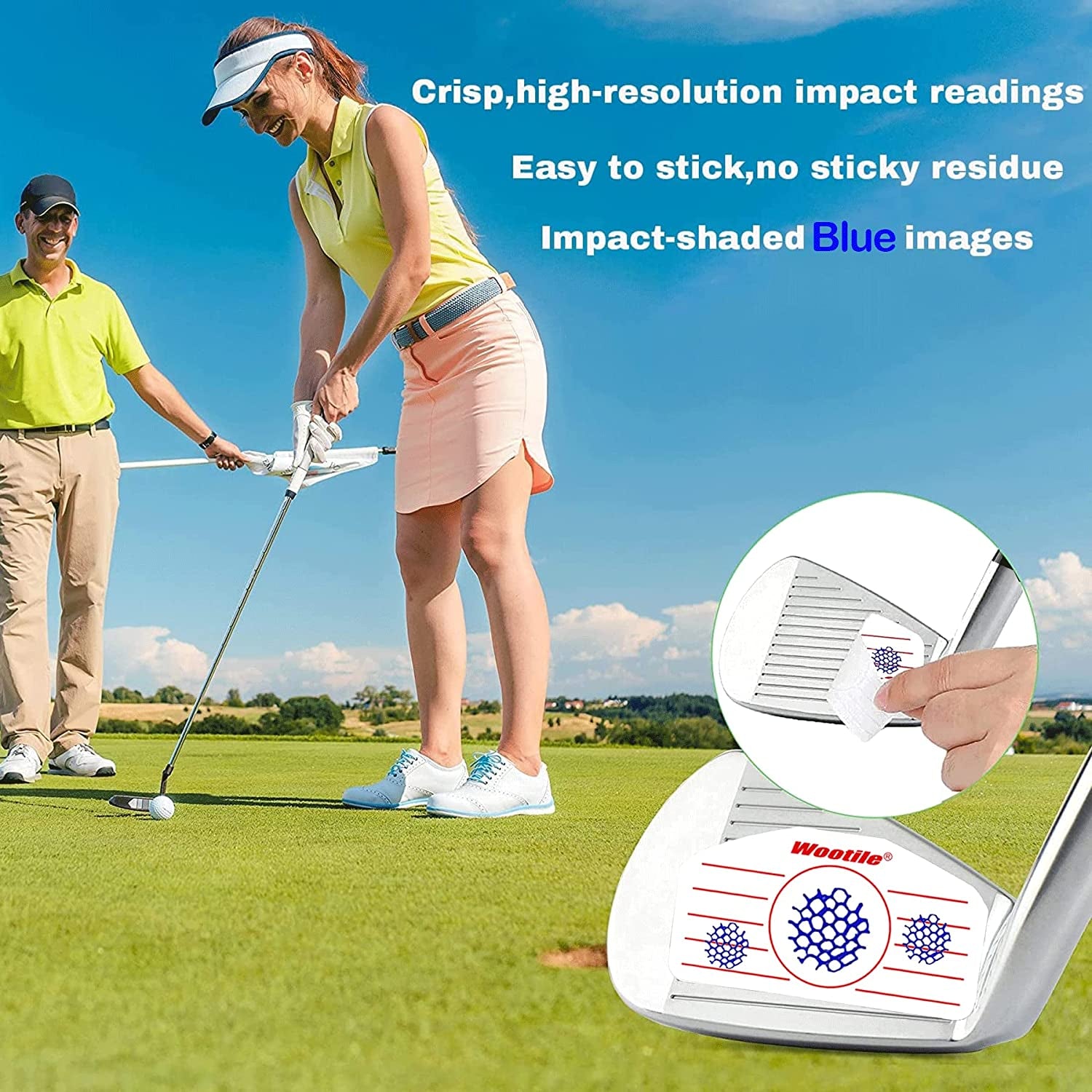 Golf Impact Tape - 180 Pieces of Impact Stickers for Clubs