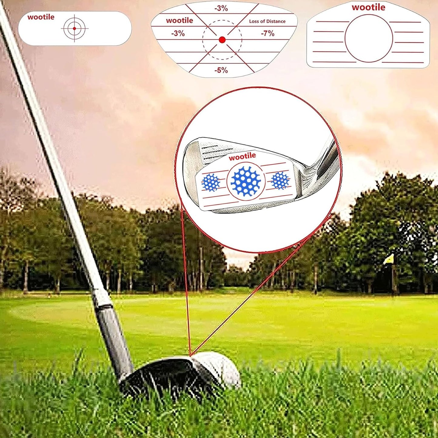 Golf Impact Tape - 180 Pieces of Impact Stickers for Clubs